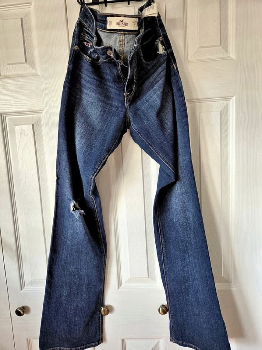 Hollister Boot Cut Jeans Waist 30 Blue Distressed